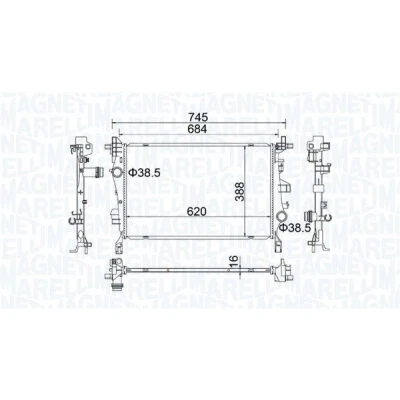 Imagen de MAGNETI MARELLI 350214400000 Radiador, refrigeración del motor JEEP: Renegade SUV, FIAT: 500X