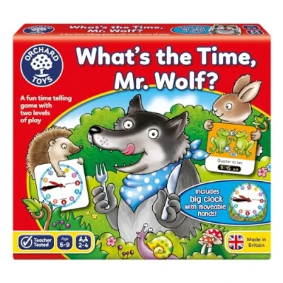 Imagen de Orchard Toys What&#039;s The Time, Mr Wolf Game, Educational Game For Children Aged 5 9, Two Ways To Play, Teaches Time Telling Skills, Includes Moveable Clockface, Learning Made Fun