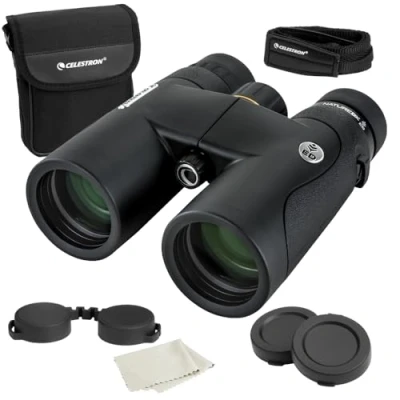 Imagen de Celestron 72332 Nature DX ED 8x42: prismáticos para aves y exteriores, lentes objetivo con dispersión baja, revestimiento múltiple completo prismas BaK 4, carcasa revestida resistente al agua vaho