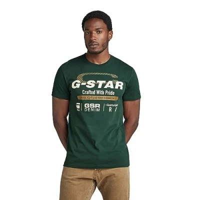 Imagen de G STAR RAW Old skool originals r t, Camisetas para Hombre, Verde (laub D23714 336 4287), S