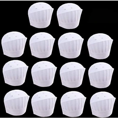 Imagen de Biluer Desechables Gorros de Cocinero, 40PCS Ajustables Chef Gorro Cocinero Papel Set Sombrero Cocina para Casera Restaurantes Ocasiones Comida Clases y Fiestas