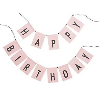 Imagen de Design Letters Banderines reversibles para fiesta de feliz cumpleaños/sorpresa Reutilizables (rosa), Color (20202002PINK)
