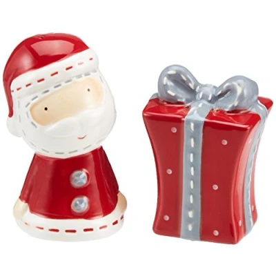 Imagen de Excelsa Xmas Country Style Set Sal/Pimienta, Cerámica, Rojo