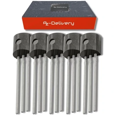 Imagen de AZDelivery 5 x DS18B20 Sensor de Temperatura Digital TO92 55C +125C Compatible con Arduino y Raspberry Pi E Book Incluido!