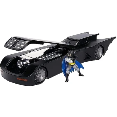 Imagen de Jada Toys Vehículo Fundido a presión Batmobile 1:24 Escala con Figura Batman DC Comics Coche Miniatura de colección, 30916BK, Negro