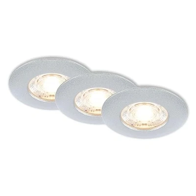 Imagen de BRILONER Juego de 3 focos empotrables LED 230V, baño IP44, techo, LED, techo planos, cromo mate