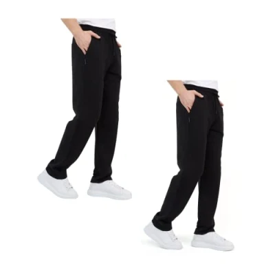 Imagen de COMEOR Pantalones de Chándal para Hombre Algodón, Largos Deporte, 2 Unidades Color Negro, XXXXXXXL