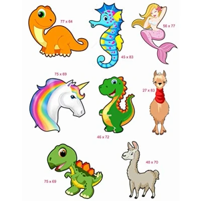 Imagen de 8 parches infantil serigrafiados para planchar en la ropa. Aplicaciones termoadhesivas reparar y decorar pantalones, chaquetas, jerseys, mochilas (Unicornio)