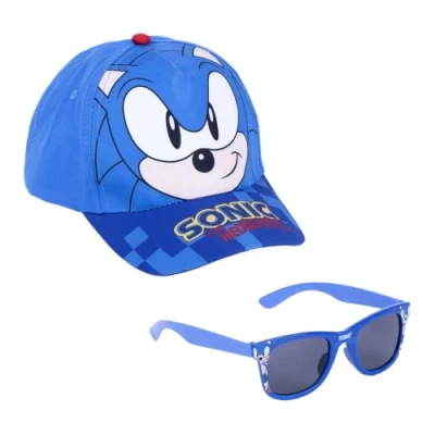 Imagen de Sonic The Hedgehog Gorra y Gafas de Sol para Niños, Gorro Ajustable, Protección UV, Diseño el Erizo, Verano Infantil