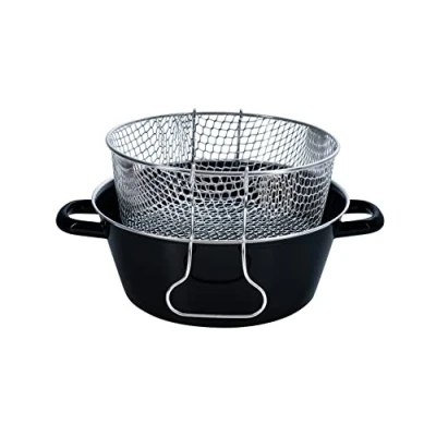 Imagen de Riess Sartén con Bandeja para Patatas Fritas, 24 cm BratPF, Hierro, Negro