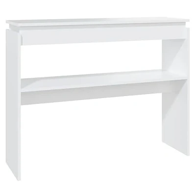 Imagen de vidaXL Mesa Consola Entrada Acento Pasillo Vestíbulo Recibidor Auxiliar Decoración Hogar Casa Escritorio de Madera Contrachapada Blanco 102x30x80 cm