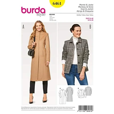 Imagen de Burda B6461 Patron 6461 Abrigo y Chaqueta, Papel, Blanco, 19 x 14 0,5 cm