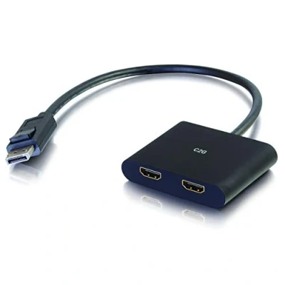 Imagen de C2G DisplayPort 1.2 a Dual HDMI 4K Monitor MST Hub, DP Multi Stream Transport (MST) múltiple Splitter, Negro