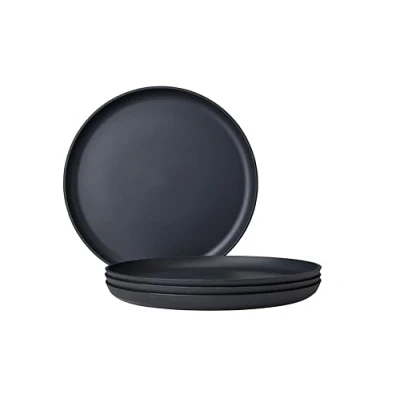 Imagen de Mepal Plato llano 4 piezas Silueta Apto para lavavajillas y microondas Platos de plástico llanos Vajilla 26 cm Nordic black