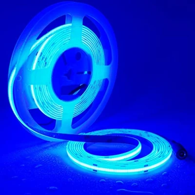 Imagen de TOPAI 24V Tira LED COB 5M Azul Impermeable IP65 Exterior 480LED/M Alta Luminosidad Adhesivas Cortable Flexible para cocina dormitorio iluminación DIY