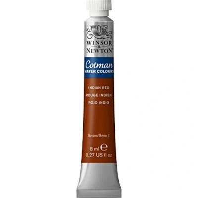 Imagen de Winsor &amp; Newton Cotman 8840096 Pintura de acuarela estudio, colores vivos con muy buenas propiedades procesamiento, tubo 8 ml, color rojo indio