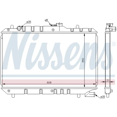 Imagen de NISSENS 64168 Radiador, refrigeración del motor Cobre 350 606 31 Aletas soldadas SUZUKI: Baleno I Berlina, Hatchback