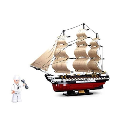 Imagen de Sluban USS Frigate Segelschiff M38 B0836 Modelbricks Utiliza Constitution 1x 21 Fragata 1:170, Multicolor, Medium