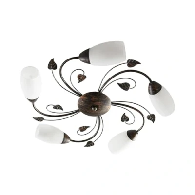 Imagen de lámpara de techo &#039;Stefania&#039; en Marrón hecho Metal e.o. para Salón &amp; Comedor (5 llamas, E14) Lindby techo,