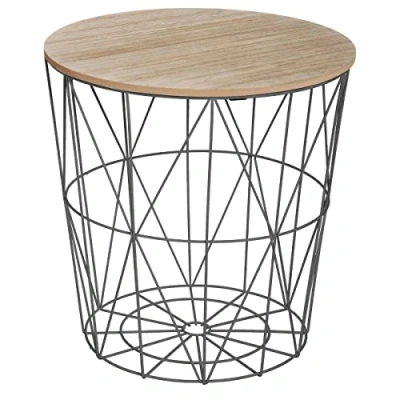 Imagen de ATMOSPHERA CREATEUR D&#039;INTERIEUR Mesa Auxiliar de Metal Negro Kumi d.40