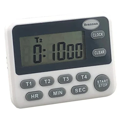 Imagen de temporizador digital de cocina para cocinar y hornear cuenta regresiva cuatro vías reloj 24 horas atrás Gran soporte visualización