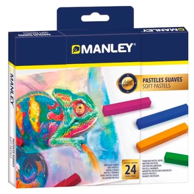 Imagen de Manley soft pastels 24 piezas Pasteles suaves de colores brillantes Ideales para artistas y principiantes calidad artística fáciles mezclar sombrear