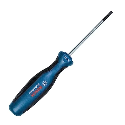 Imagen de Bosch Professional 1600A01TG1 Destornillador plano, cromo vanadio, mango softgrip con cabezal de acero, azul, SL6.5 x 125mm