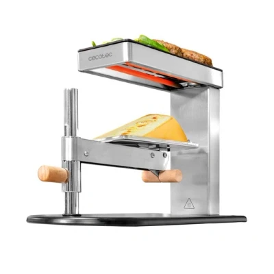 Imagen de Cecotec Raclette Grill Cheese&amp;Grill 6000 Inox. 600 W, Diseño Elegante en Acero Inoxidable, Parrilla Superior de Aluminio Antiadherente, Termostato Regulable, Soporte para queso Ajustable