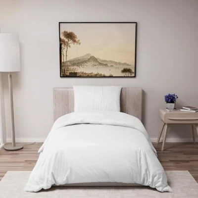 Imagen de Funda Nordica Cama 135x200 cm con 1 Almohada 80x80 Blanco nordicas de 100% Microfibra. Certificada sin Productos Químicos (Oeko Tex)