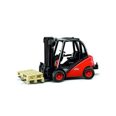 Imagen de bruder 02511 Carretilla elevadora Linde H30D con gancho de remolque y 2 palets 1:16 Vehículo, elevadora, Expedición logística, Granja