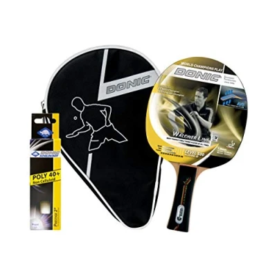 Imagen de Donic Schildkröt 788700 Set de Tenis Mesa Waldner 500, 1 Raqueta, 3 Pelotas 2 y una Funda, Adultos Unisex