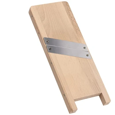 Imagen de KADAX rallador de madera para verduras con cuchillas afiladas acero inoxidable, cortador cebolla, repollo, carbón (2 cuchillas)