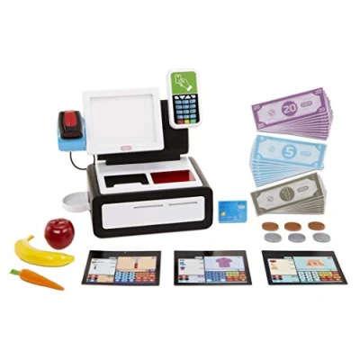 Imagen de Little Tikes First Self Checkout Stand Caja registradora Realista, Juguete de simulación para niños