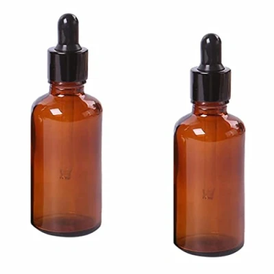 Imagen de Movilideas 2 Unds. Botellas con cuentagotas Cristal Marron para Aceites Esenciales, Masajes, Aromaterapia, Botella de Laboratorio 100 ml
