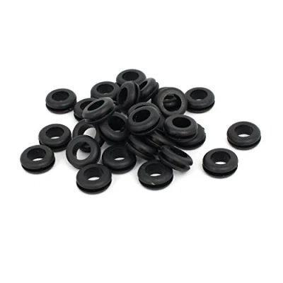 Imagen de sourcing map Anillo de goma pasamuros sellado junta cableado eléctrico Negro 10mm diámetro interior 30pcs