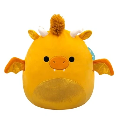Imagen de Squishmallows SQCR06637 Mister el Dragón Dorado, 40 cm, Oficial de Kelly Toys, Peluche Supersuave