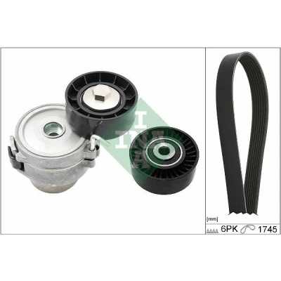 Imagen de INA 529 0518 10 Juego de correas trapeciales poli V Revisar/sustituir poleas libres del alternador FORD: S Max Mk1, MONDEO 4 Stufenheck