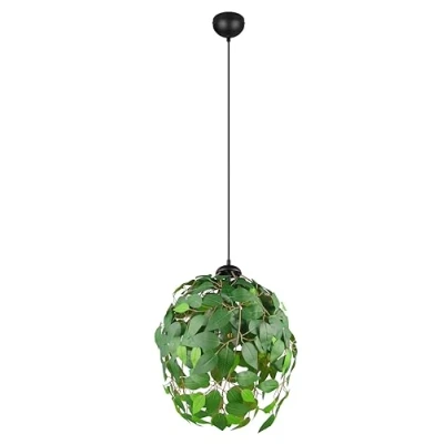 Imagen de Reality Leuchten Lámpara colgante Leavy, negro/verde, Ø 38 cm, 1 luz, E27