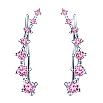 Imagen de Yumilok Pendientes Trepadores Mujer de Plata 925 Esterlina, Clip Cristal/Diamante Imitación