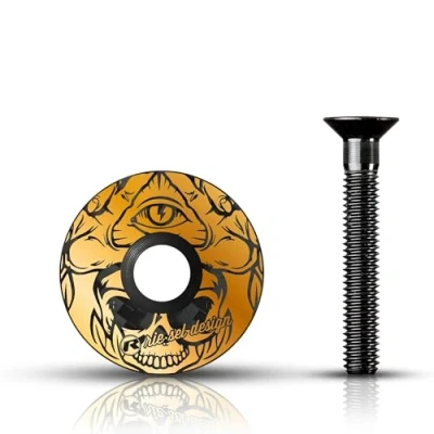 Imagen de Riesel Design Tapa Stem de Volante Bicicleta Carbono Gama Alta + Tornillo Aluminio anodizado 6 g tamaño 1 1/8 Pulgadas Illuminati