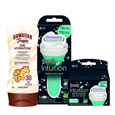 Imagen de Wilkinson Sword Intuition Sensitive Care + Hawaiian Tropic Loción Solar SPF30
