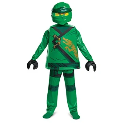 Imagen de Disguise Deluxe Disfraz Ninjago Niño, Ninja Verde Lego Traje Niño Ninjago, Carnaval Halloween Talla S