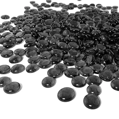 Imagen de ARSUK Guijarros, Cuentas de Vidrio y Pepitas Vidrio, Gemas Forma Redonda, Piedras Decorativas para jarrones, acuarios, Velas flotantes (170 180piezas / 955g Guijarros Negro)