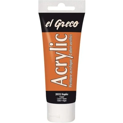 Imagen de KREUL 28352 El Greco, Tubo Cobre, Pintura acrílica Brillante de Alta pigmentación en Calidad Estudio, pintable como Mantequilla, para Pintar empastes, Color Copper, 75 ml (28352)