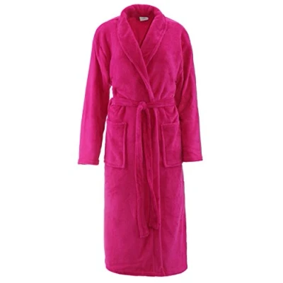 Imagen de Brandsseller Albornoz de microfibra, unisex, para hombre y mujer, tallas: S/M L/XL, en los colores: crema, rosa, marrón, azul marino gris rosa L XL
