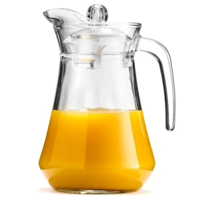 Imagen de VILDE jarra de cristal 1,4 L con tapa y boquilla, agua, té, fruta, agua