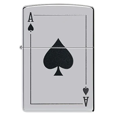 Imagen de ZIPPO Diseño del As de Espadas High Polish Chrome Color Image Mechero, rellenable, en una Caja Regalo halta Calidad