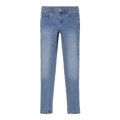 Imagen de Name it Nkfpolly PANT Vaqueros pitillo para niños, Talla: 140, Light blue denim