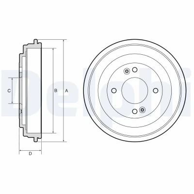 Imagen de DELPHI BF665 Tambor de Freno 244mm