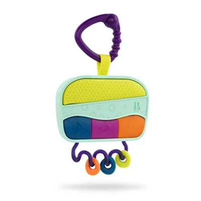 Imagen de B. Toys Wee Jams Radio Sonajero portátil con luces y música 100% no tóxico libre de BPA Juguetes musicales para bebés 0 meses +